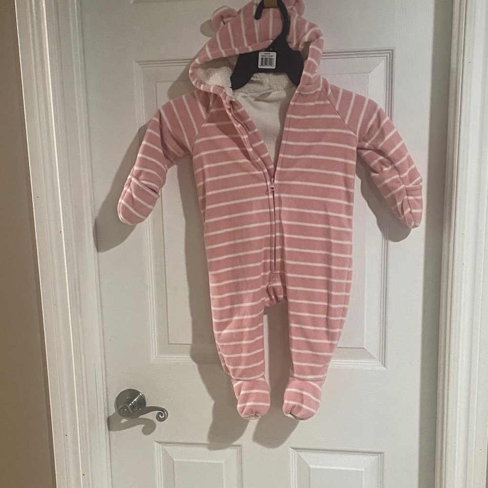 Old Navy Cozy Pink Striped Kids One Piece